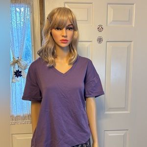 Westbound L short sleeve soft cotton tee with V neckline